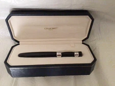 CHAUMET BLACK W/SILVER TRIM BALLPOINT PEN NEW NEVER USED ESTATE SALE SEE PHOTOS 