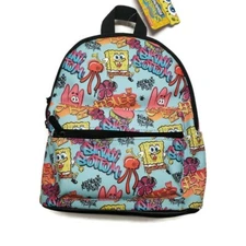 SpongeBob Squarepants MINI Backpack Blue Multi-Color 11" x 9" Bioworld