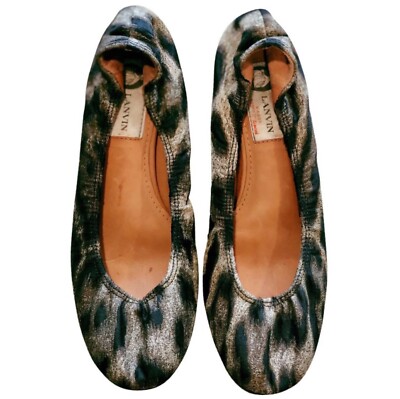 Lanvin Brown Leopard Ballerina Flats SZ 5
