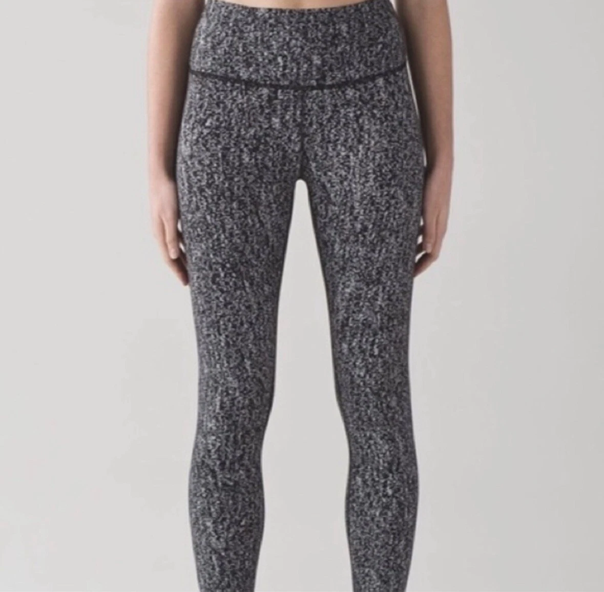 Lululemon Wunder Under High Rise Black and White Speckles Legging