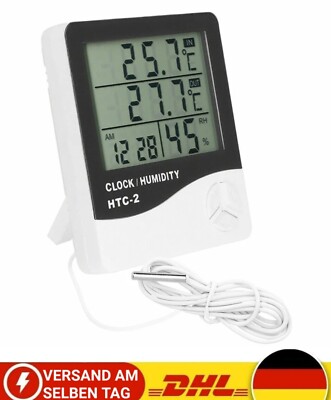 LCD Wetterstation Thermometer / Hygrometer mit Innen & Außentemperatur Sensor*