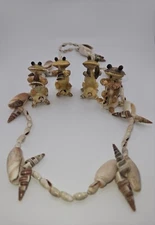 Vintage Sea Shell Frog And Sea Shell Necklace