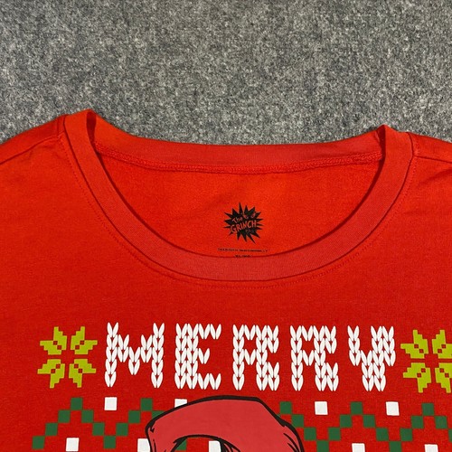 Dr. Seuss The Grinch Ugly Christmas Lounge Sweatshirt Adult X-Large XL Red Xmas - Picture 8 of 16