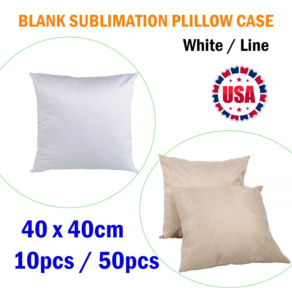 Bulk Order Linen / White Blank Sublimation Pillow Case Cushion Cover - US  Stock