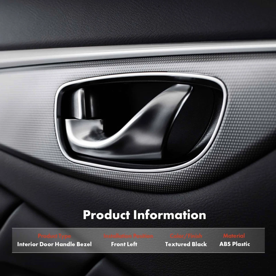 Bisel de manija interior negro texturizado izquierdo delantero para Oldsmobile Bravada 2002-2004 Foto 2 de 4