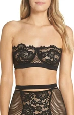 Else Strapless Coresette Black Lace Underwire Bra L10803 Size 32C