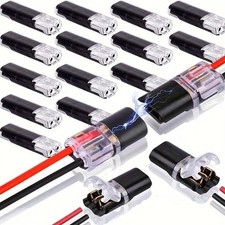 50Pcs Double-Wire Plug-in Connector 2 Pin, Cable Clamp with Locking Buckle New