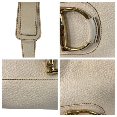GUCCI Horsebit 137388 Shoulder Bag White Gold Hardware leather GG - Picture 6 of 10