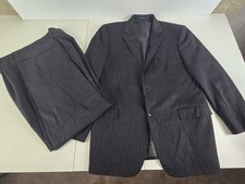 Brooks Brothers 1818 Madison Estrato Pinstripe Gray Wool Suit 46L 38W Togna