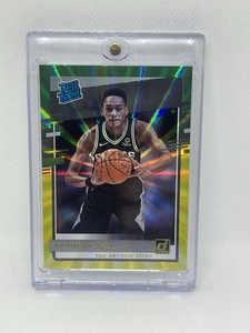 2020-21 Donruss Holo Green and Yellow Laser #206 Devin Vassell Rated Rookie
