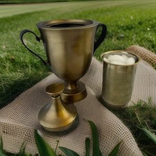 Vintage Solid Brass Urn w/Stainless Insert & ...