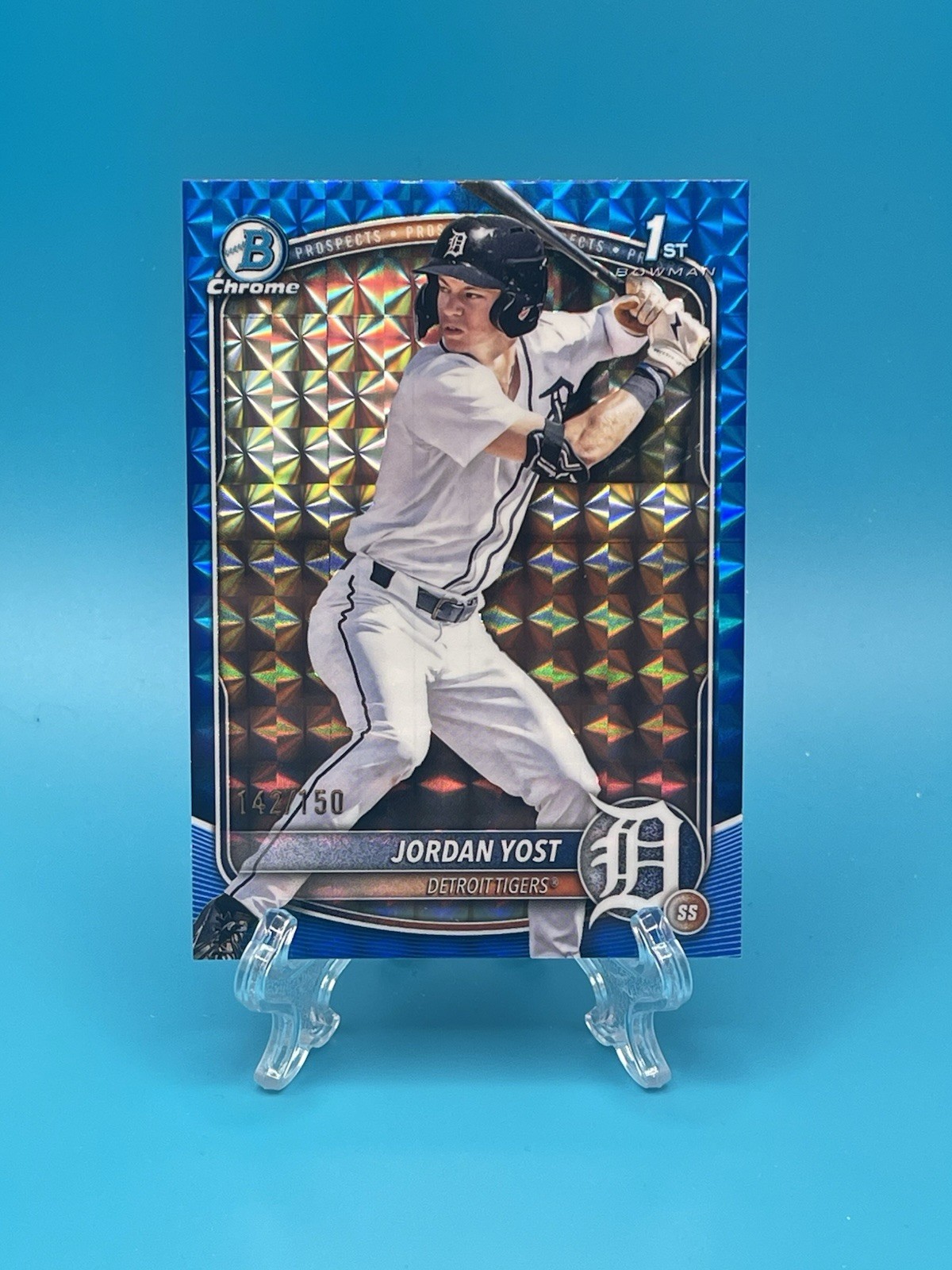 2025 Bowman Draft Chrome 1st Jordan Yost #BDC-162 Blue Geometric Refractor /150