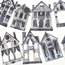 Halloween Doll House Cardstock Stickers Halloween Junk Journal Collage Scrapbook