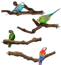 Bird Perches Bird Perch Stand Natural Wood For Cages 4-Piece Set Accessory