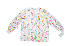 Scrub HQ Scrub Top Womens Medium Colorful Butterfly Polka Dot Medical Uniform