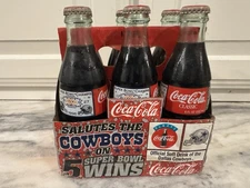 6 pack Dallas Cowboys Super Bowl Champions Coca Cola Bottle Set NFL unopened