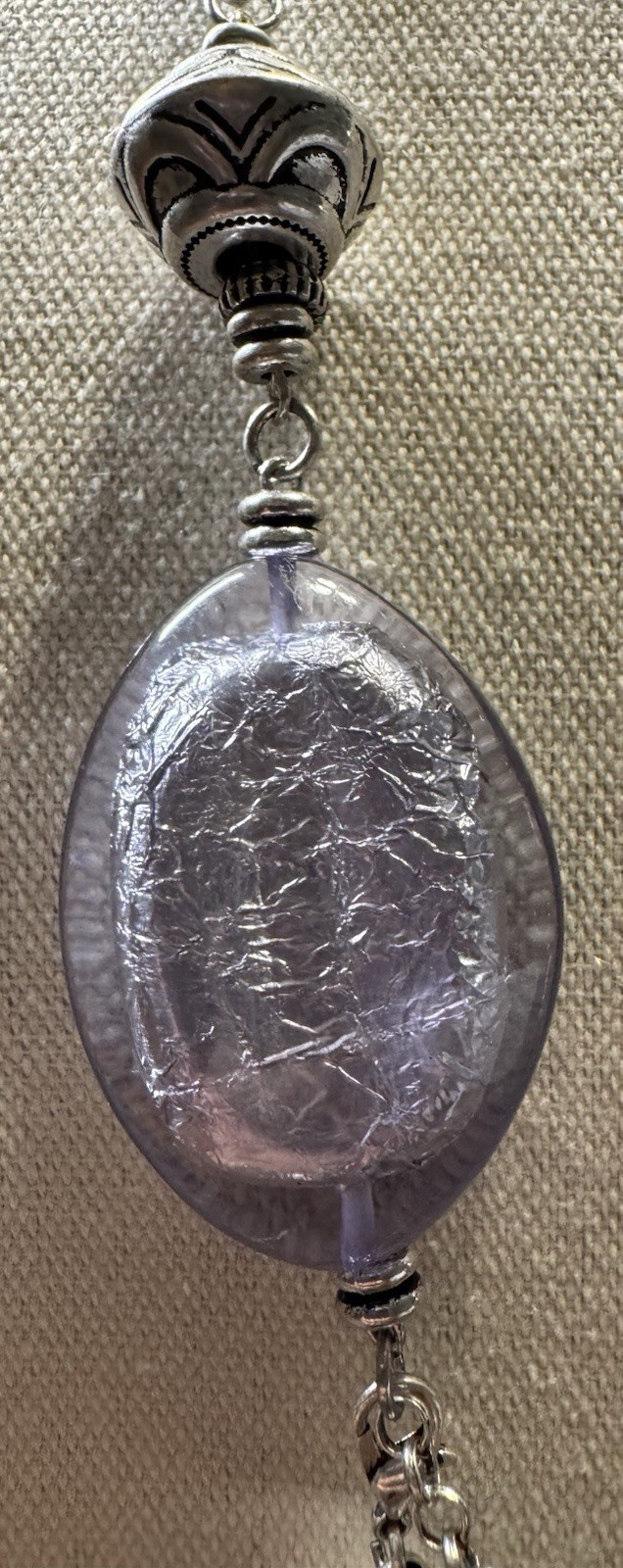 Vintage Premier Designs Statement Silvertone Dang… - image 4