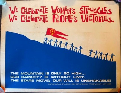 Viet Nam 1975 original Poster We Celebrate Women's Struggles Con Son Prison