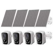 4PCS 4MP Solar Wifi Security Camera Wireless 2-Way Audio Color Night Vision PIR