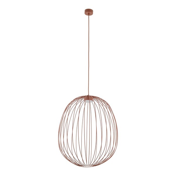 Pendelleuchte Metall Kaminrot D:50 Cm GX53 Draht Schirm Rund HäNgelampe Esstisch-image