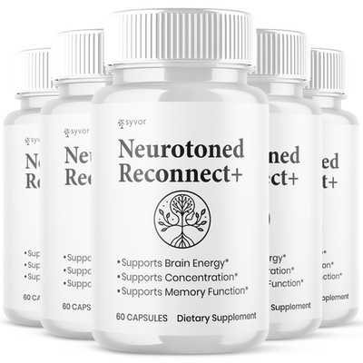 (5 Pack) Neurotoned Reconnect+ All Natural Formula Brain Supplement 300 Capsules