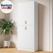 Kitchen Pantry Cabinet, 71" Tall Wood Storage Cabinet with Doors and Shelves 4 D