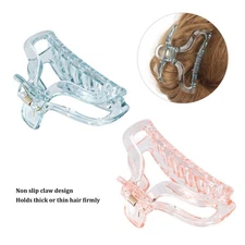 2PCS Hair Claw Clip Plastic Resin Non Slip Jaw Hairpin Accessories for Bathing