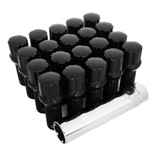 (QTY 20) 12x1.25 Cathodic Black Spline Tuner Style Conical Lug Bolts 12mmx1.25