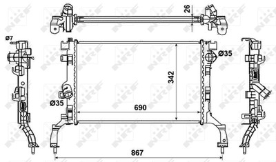 NRF 53967 Kühler, Motorkühlung für RENAULT