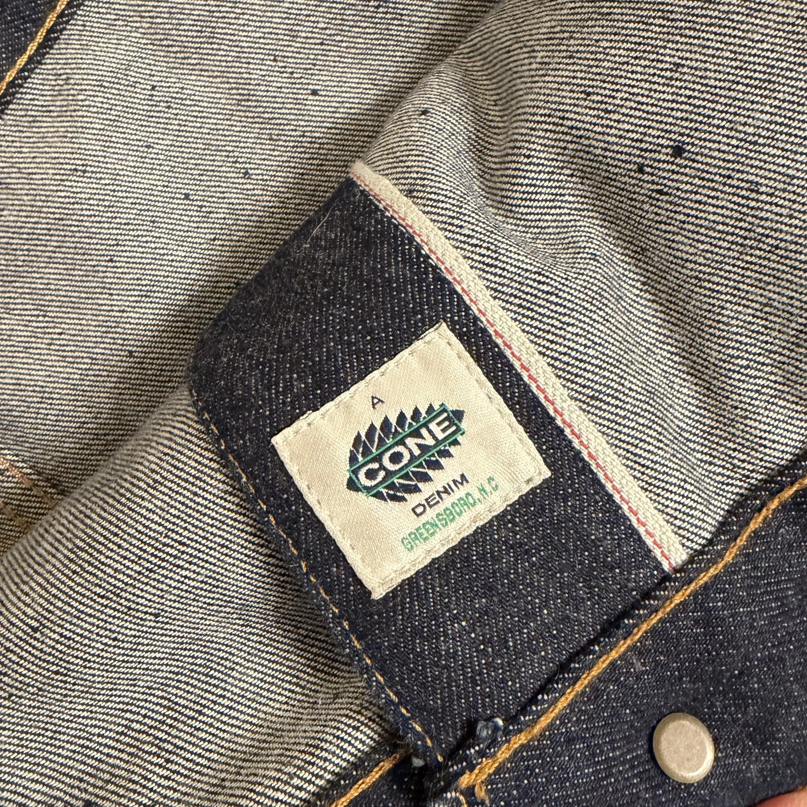 Brave Star Selvage Jacket Mens Large Blue Denim Ironside Selvedge USA Workwear image 8