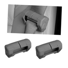 2 PCS Car Seat Belt Buckle Covers, Anti-Scratch Silicone Auto Seatbelt Gray