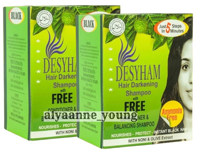 2 Box DESYHAM Hair Darkening Shampoo Natural Black/ Dark Brown | Gray Hair Cover
