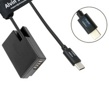 LP-E17 Dummy Battery to USB-C PD Power Cable Coiled Adapter for Canon EOS R8 R10