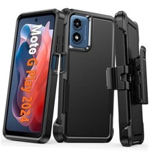 for Motorola Moto G-Play-2024 Case: Heavy Duty Drop Protection with Black