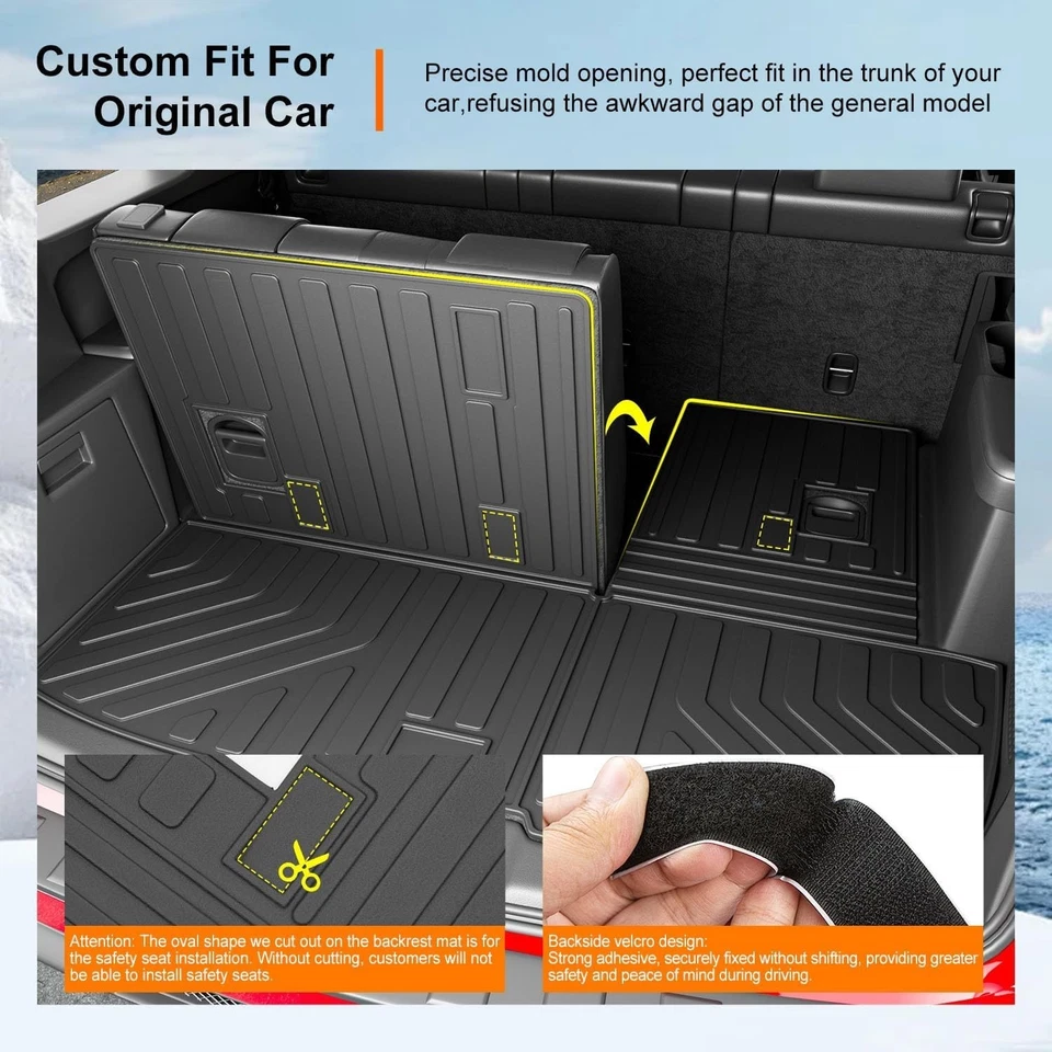 For 2009-2015 Honda Pilot Floor Mats Cargo Mat Floor Liner Trunk Cargo Liner Foto 2 de 4