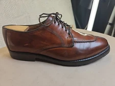 Allen Edmunds Norwegian Split Toe Dellwood Derbys Cognac Brown 8 EEE Real Beauty