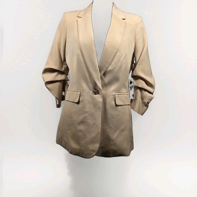 DKNY Women's Sz 4 Tan Blazer Jacket ''Sunny Disposition'' NWT MSRP $139