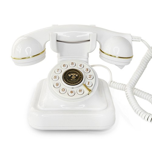 1X(Kabelgebundenes Telefon im Retro-Stil mit Wählscheibe, zum Einstecken, F6292