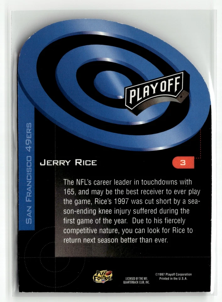 1997 Playoff Zone #3 Jerry Rice Prime Target - Image 2 of 2