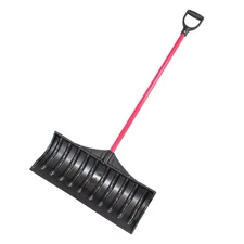 27″ Poly Snow Pusher with Fiberglass Handle and Poly D-Grip