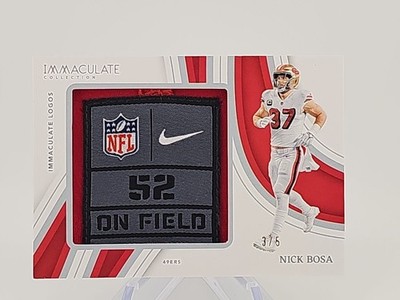 Nick Bosa /5 Nike Swoosh Laundry Tag NFL Shield Immaculate Logo