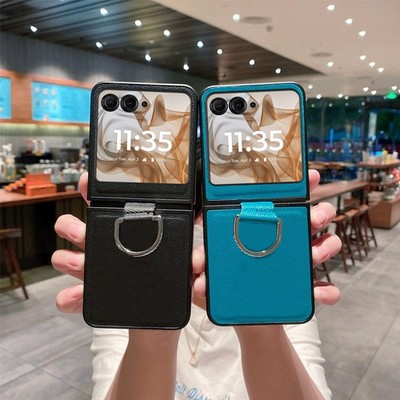 Shockproof Slim Leather Case With Ring Holder For Samsung Galaxy Z Flip 7/Flip 6