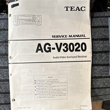 TEAC AG-V3020 Audio/Video Surround Receiver Service Manual English