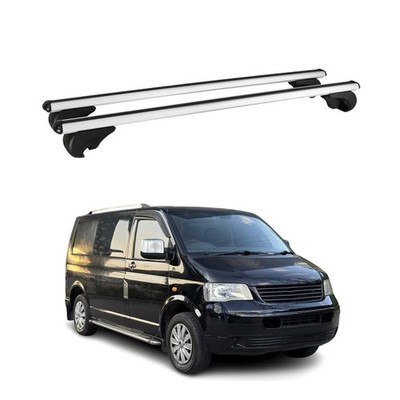 Dachträger für VW T5 T6 Transporter Multivan Caravelle 2003-24 Silber Alu 2x