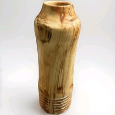 Hand Turned Wooden Vase  Natural Burl Grain  Rustic Home Decor