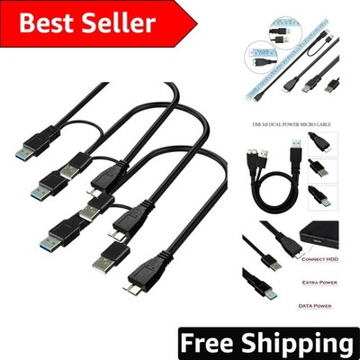 USB 3.0 Dual Power Y Shape Cables - 5 Gbps Transfer - Ideal for Multiple Devices