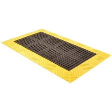 NOTRAX 620S0035BY Drainage Mat,Black wYlwBrdr,3 ft.x5 ft. 1THG3
