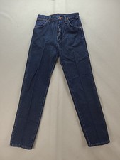 Vtg Wrangler Womens Jeans Sz 5/30 Cowboy Cut High Rise Made in USA Dk Wash