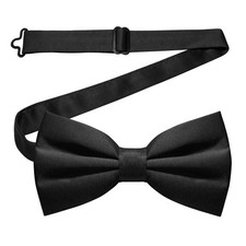 Black Pre-tied Bow Tie Adjustable Bowtie for Men 2