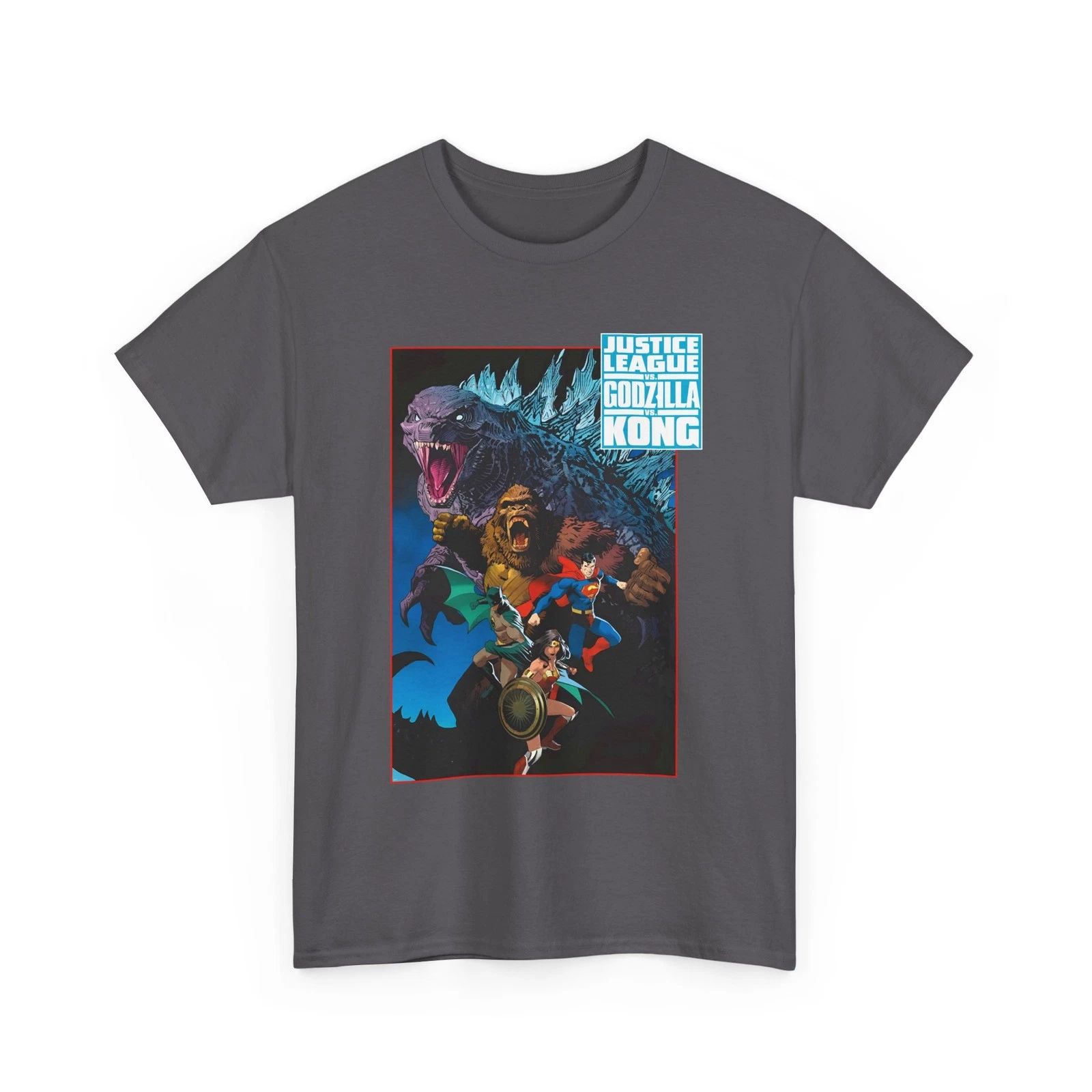 Justice League Vs god zilla Vs Kong T-Shirt - Dan Mora Art - Superman - DC Comics